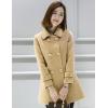 imageIDEALSANXUN Womens Fall Winter Wool Coats Peacoat Double Breasted Trench CoatsKhaki