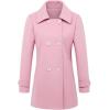 imageIDEALSANXUN Womens Fall Winter Wool Coats Peacoat Double Breasted Trench CoatsPink