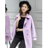 imageIDEALSANXUN Womens Fall Winter Wool Coats Peacoat Double Breasted Trench CoatsPurple