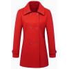 imageIDEALSANXUN Womens Fall Winter Wool Coats Peacoat Double Breasted Trench CoatsRed 01