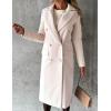 imageIDEALSANXUN Womens Long Wool Coat Double Breasted Trench Coat Fall Winter ClothesBeige