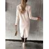 imageIDEALSANXUN Womens Long Wool Coat Double Breasted Trench Coat Fall Winter ClothesBeige