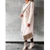 imageIDEALSANXUN Womens Long Wool Coat Double Breasted Trench Coat Fall Winter ClothesBeige