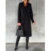 imageIDEALSANXUN Womens Long Wool Coat Double Breasted Trench Coat Fall Winter ClothesBlack