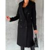 imageIDEALSANXUN Womens Long Wool Coat Double Breasted Trench Coat Fall Winter ClothesBlack