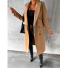 imageIDEALSANXUN Womens Long Wool Coat Double Breasted Trench Coat Fall Winter ClothesCamel