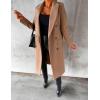 imageIDEALSANXUN Womens Long Wool Coat Double Breasted Trench Coat Fall Winter ClothesKhaki