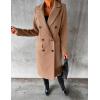 imageIDEALSANXUN Womens Long Wool Coat Double Breasted Trench Coat Fall Winter ClothesKhaki