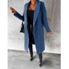 imageIDEALSANXUN Womens Long Wool Coat Double Breasted Trench Coat Fall Winter ClothesMisty Blue