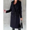 imageIDEALSANXUN Womens Long Wool Coat Double Breasted Trench Coat Fall Winter ClothesNavy