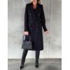 imageIDEALSANXUN Womens Long Wool Coat Double Breasted Trench Coat Fall Winter ClothesNavy