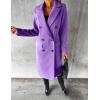 imageIDEALSANXUN Womens Long Wool Coat Double Breasted Trench Coat Fall Winter ClothesPurple