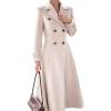 imageIDEALSANXUN Womens Long Wool Coat Fall Winter Double Breasted Trench Coat Peacoat JacketsBeige
