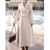 imageIDEALSANXUN Womens Long Wool Coat Fall Winter Double Breasted Trench Coat Peacoat JacketsBeige