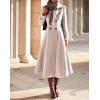 imageIDEALSANXUN Womens Long Wool Coat Fall Winter Double Breasted Trench Coat Peacoat JacketsBeige