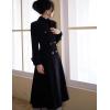 imageIDEALSANXUN Womens Long Wool Coat Fall Winter Double Breasted Trench Coat Peacoat JacketsBlack