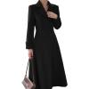 imageIDEALSANXUN Womens Long Wool Coat Fall Winter Double Breasted Trench Coat Peacoat JacketsBlack