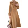 imageIDEALSANXUN Womens Long Wool Coat Fall Winter Double Breasted Trench Coat Peacoat JacketsCamel