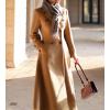 imageIDEALSANXUN Womens Long Wool Coat Fall Winter Double Breasted Trench Coat Peacoat JacketsCamel