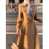 imageIDEALSANXUN Womens Long Wool Coat Fall Winter Double Breasted Trench Coat Peacoat JacketsCamel