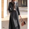 imageIDEALSANXUN Womens Long Wool Coat Fall Winter Double Breasted Trench Coat Peacoat JacketsDark Grey