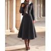 imageIDEALSANXUN Womens Long Wool Coat Fall Winter Double Breasted Trench Coat Peacoat JacketsDark Grey