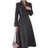 imageIDEALSANXUN Womens Long Wool Coat Fall Winter Double Breasted Trench Coat Peacoat JacketsDark Grey