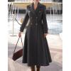 imageIDEALSANXUN Womens Long Wool Coat Fall Winter Double Breasted Trench Coat Peacoat JacketsDark Grey