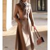 imageIDEALSANXUN Womens Long Wool Coat Fall Winter Double Breasted Trench Coat Peacoat JacketsDark Khaki