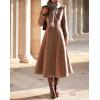 imageIDEALSANXUN Womens Long Wool Coat Fall Winter Double Breasted Trench Coat Peacoat JacketsDark Khaki