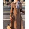 imageIDEALSANXUN Womens Long Wool Coat Fall Winter Double Breasted Trench Coat Peacoat JacketsDark Khaki
