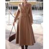 imageIDEALSANXUN Womens Long Wool Coat Fall Winter Double Breasted Trench Coat Peacoat JacketsDark Khaki