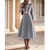 imageIDEALSANXUN Womens Long Wool Coat Fall Winter Double Breasted Trench Coat Peacoat JacketsGrey