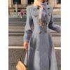 imageIDEALSANXUN Womens Long Wool Coat Fall Winter Double Breasted Trench Coat Peacoat JacketsGrey