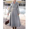 imageIDEALSANXUN Womens Long Wool Coat Fall Winter Double Breasted Trench Coat Peacoat JacketsGrey
