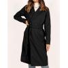 imageIDEALSANXUN Womens Long Wool Coat Fall Winter Notch Lapel Trench Coat Peacoat JacketsBlack