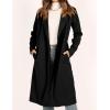 imageIDEALSANXUN Womens Long Wool Coat Fall Winter Notch Lapel Trench Coat Peacoat JacketsBlack