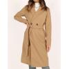 imageIDEALSANXUN Womens Long Wool Coat Fall Winter Notch Lapel Trench Coat Peacoat JacketsCamel