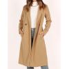 imageIDEALSANXUN Womens Long Wool Coat Fall Winter Notch Lapel Trench Coat Peacoat JacketsCamel