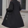 imageIDEALSANXUN Womens Long Wool Coat for Women Fall Winter Trench Coat Trendy JacketsBlack