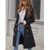 imageIDEALSANXUN Womens Long Wool Coat for Women Fall Winter Trench Coat Trendy JacketsBlack