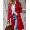 imageIDEALSANXUN Womens Long Wool Coat for Women Fall Winter Trench Coat Trendy JacketsRed