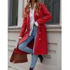 imageIDEALSANXUN Womens Long Wool Coat for Women Fall Winter Trench Coat Trendy JacketsRed