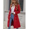 imageIDEALSANXUN Womens Long Wool Coat for Women Fall Winter Trench Coat Trendy JacketsRed