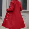 imageIDEALSANXUN Womens Long Wool Coat for Women Fall Winter Trench Coat Trendy JacketsRed