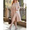 imageIDEALSANXUN Womens Long Wool Coats Fall Winter Single Breasted Trench Coat Dressy Jackets PeacoatBeige