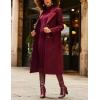 imageIDEALSANXUN Womens Long Wool Coats Fall Winter Single Breasted Trench Coat Dressy Jackets PeacoatBurgundy Red