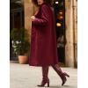 imageIDEALSANXUN Womens Long Wool Coats Fall Winter Single Breasted Trench Coat Dressy Jackets PeacoatBurgundy Red