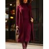 imageIDEALSANXUN Womens Long Wool Coats Fall Winter Single Breasted Trench Coat Dressy Jackets PeacoatBurgundy Red