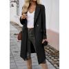imageIDEALSANXUN Womens Long Wool Coats Fall Winter Trench Coat Peacoat Dress JacketsBlack